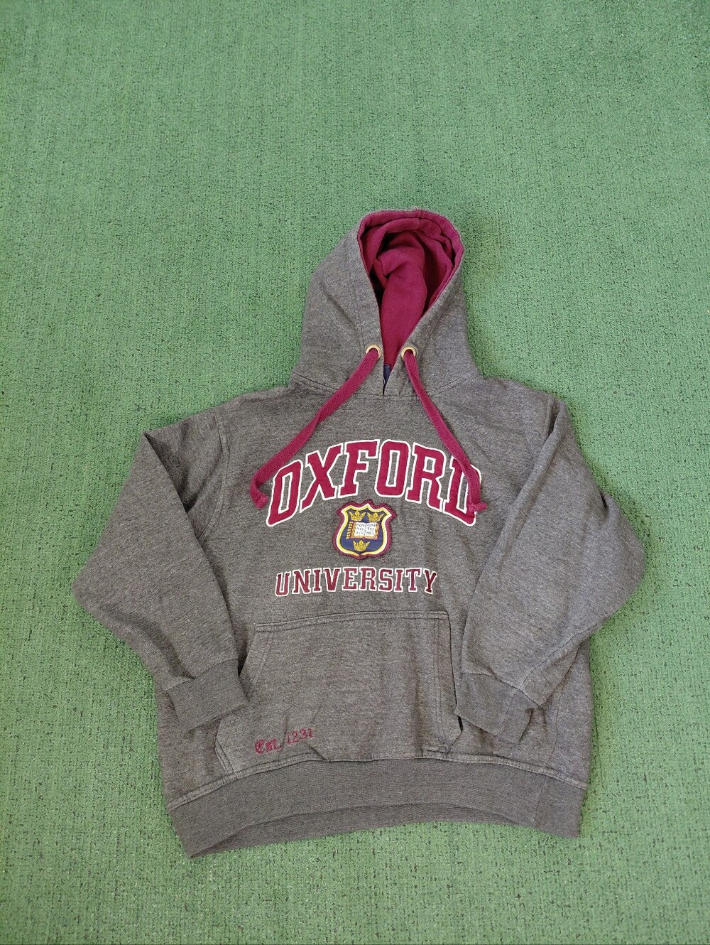 Oxford University School College Logo Gray Hoodie Sz Small